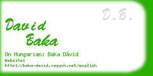 david baka business card